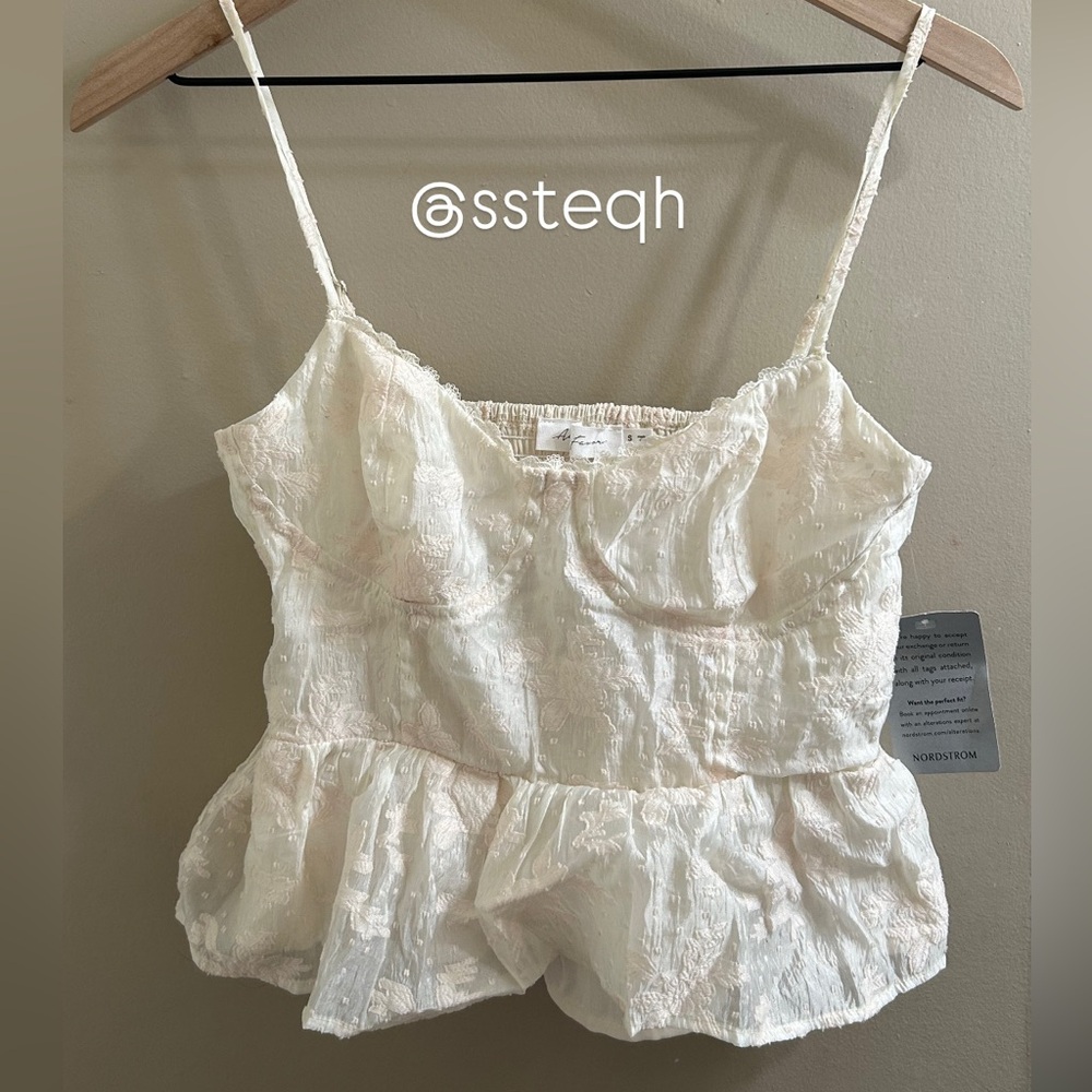 All in Favor Floral Light Biege Corset Crop Camisole